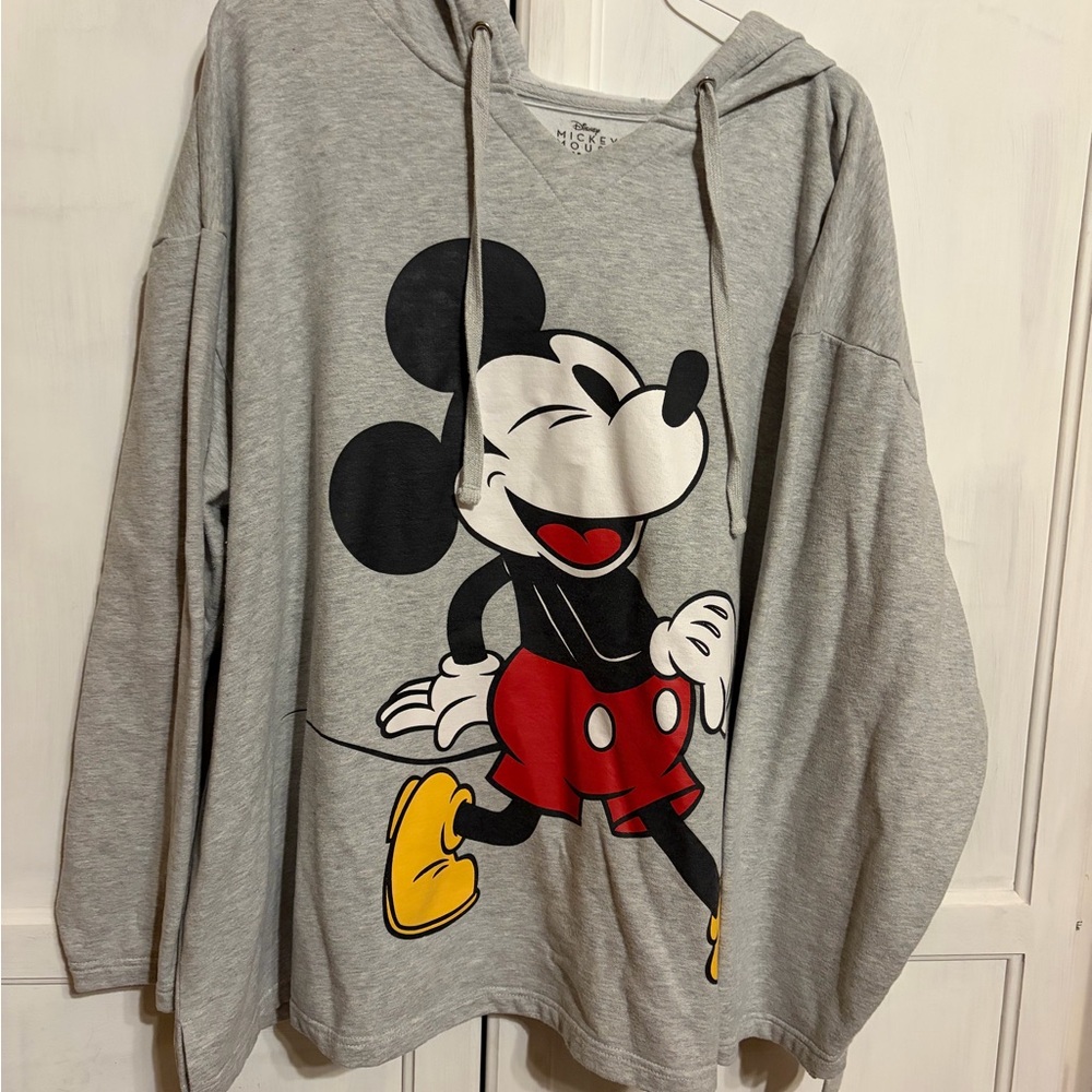 Disney Gray Hoodie with Mickey Mouse Graphic